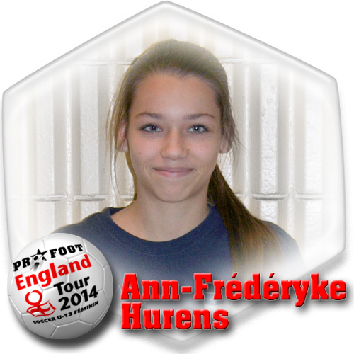 Ann-Frédéryke Hurens, soccer Pro-Foot, England tour 2014