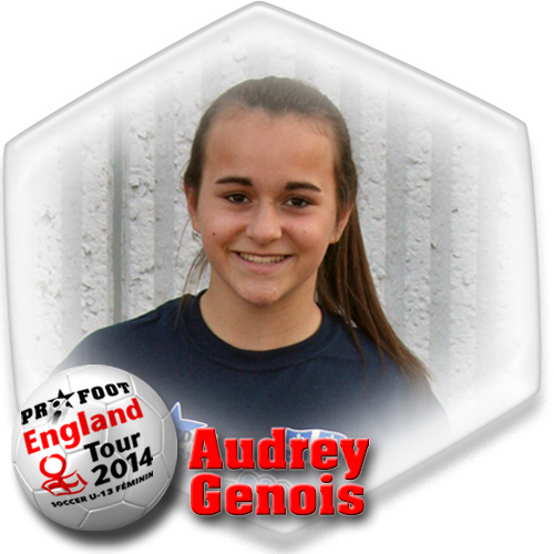 Audrey Genois, soccer Pro-Foot, England tour 2014