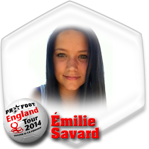 Émilie Savard, soccer Pro-Foot, England tour 2014