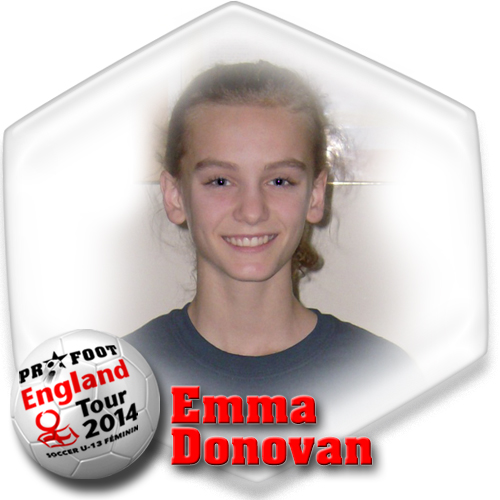 Emma Donovan, soccer Pro-Foot, England tour 2014