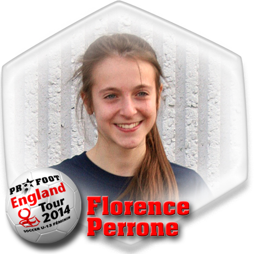 Florence Perrone, soccer Pro-Foot, England tour 2014