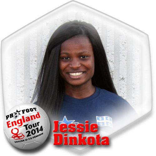 Jessie Dinkota, soccer Pro-Foot, England tour 2014